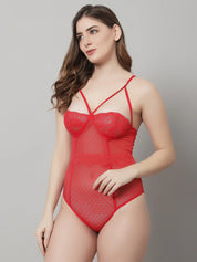 Overall Lace Sweetheart Teddy Dress